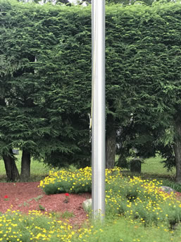 Flag pole near Gamewell family plot 